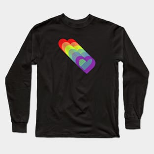 LGBTQ pride rainbow hearts Long Sleeve T-Shirt